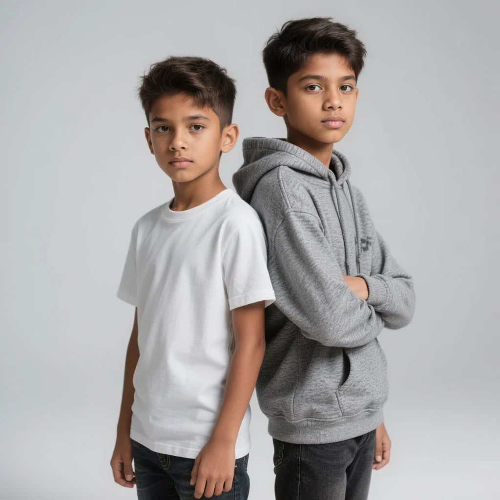 Boys’ streetwear collection by BhaariGear with energetic prints, premium soft fabric, and stylish everyday youth fashion