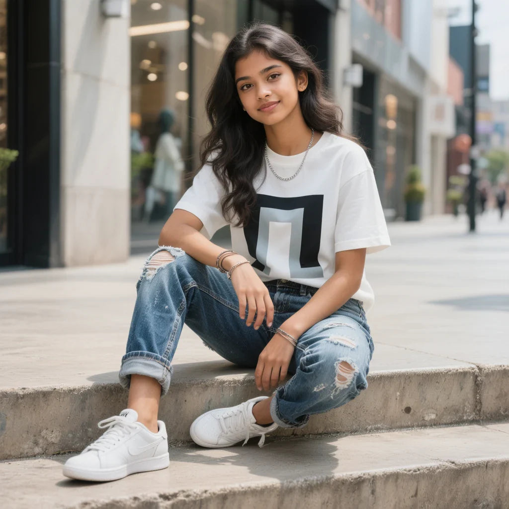 Girls’ T-shirts by BhaariGear featuring soft breathable fabric and expressive youthful graphic styles.