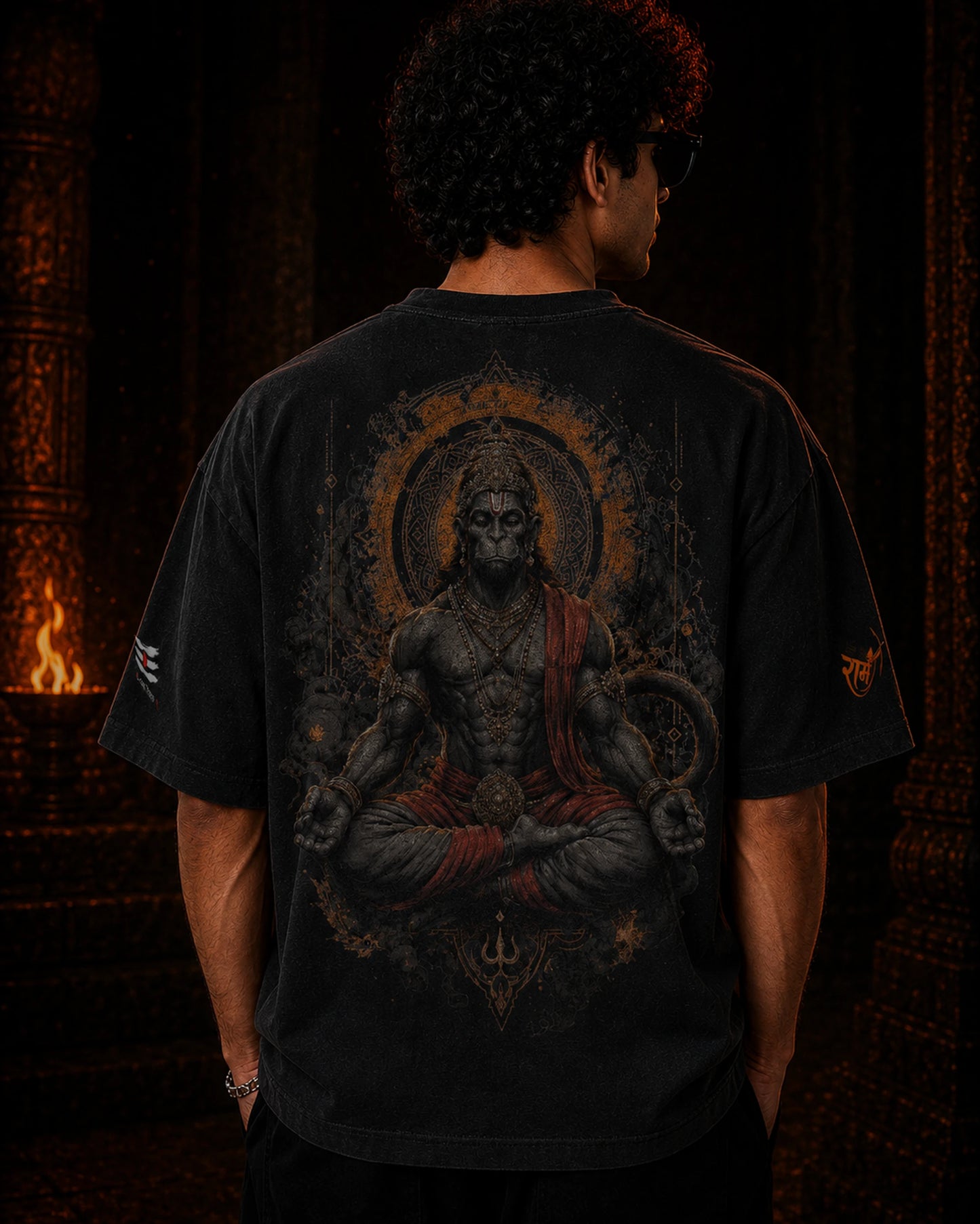 Hanuman Ombre Wash Boxy Fit T Shirt | BhaariGear®