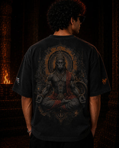 Hanuman Ombre Wash Boxy Fit T Shirt | BhaariGear®