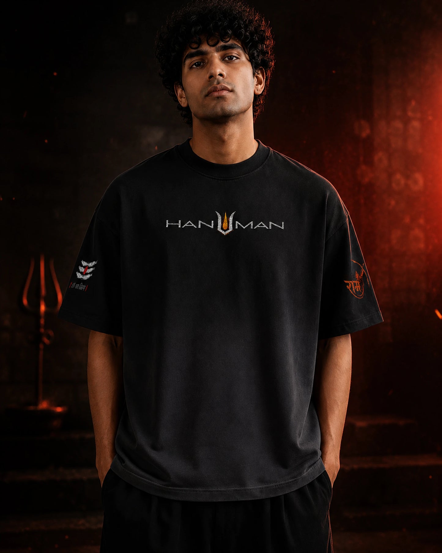 Hanuman Streetwear Oversized Tee – BhaariGear®