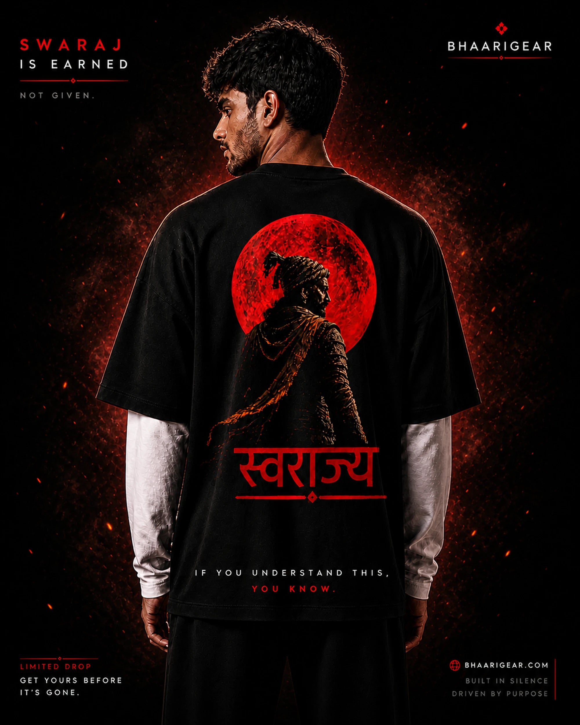 Swaraj Graphic Oversized Tee India | BhaariGear