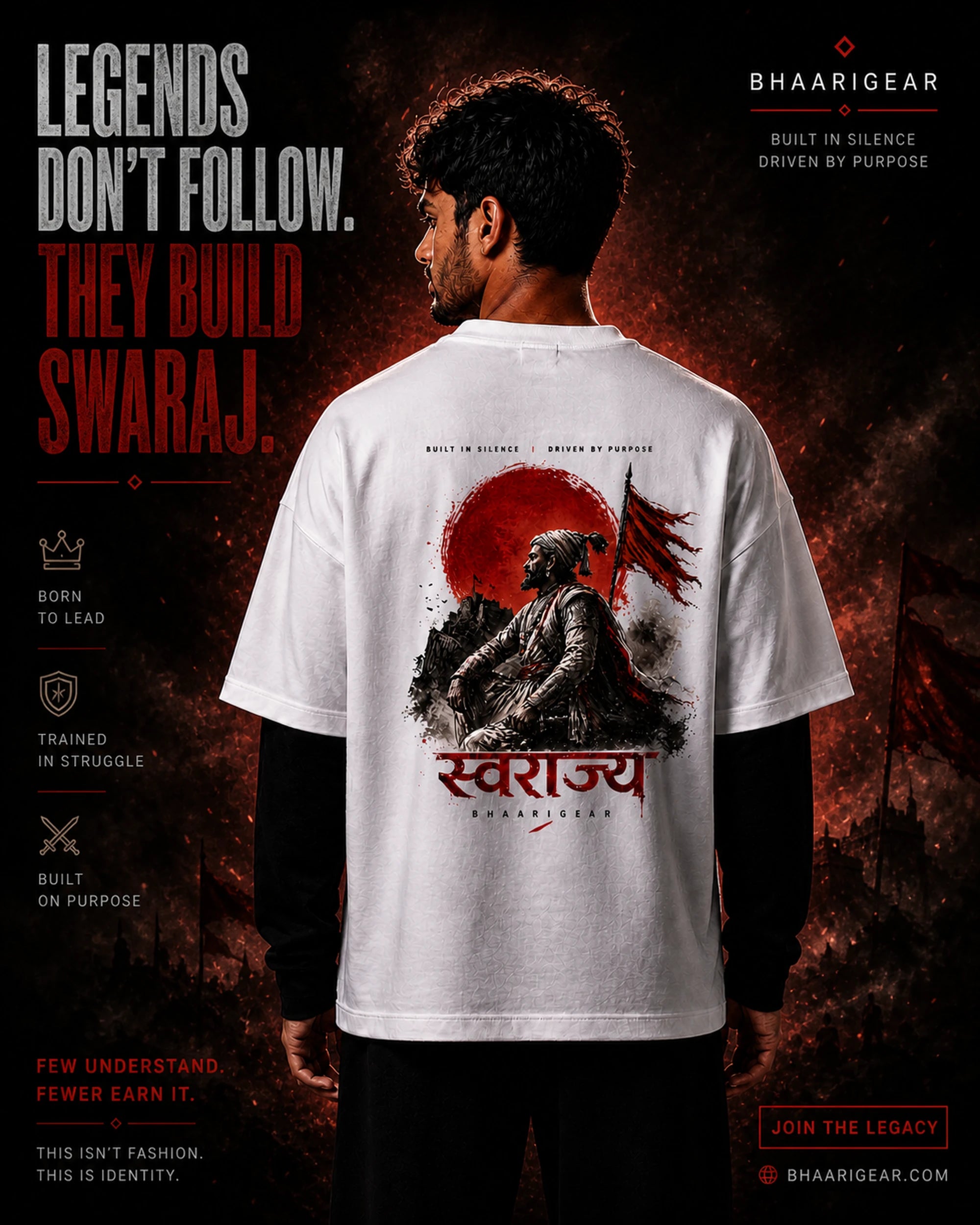Built in Silence Purpose T Shirt Oversized | BhaariGear