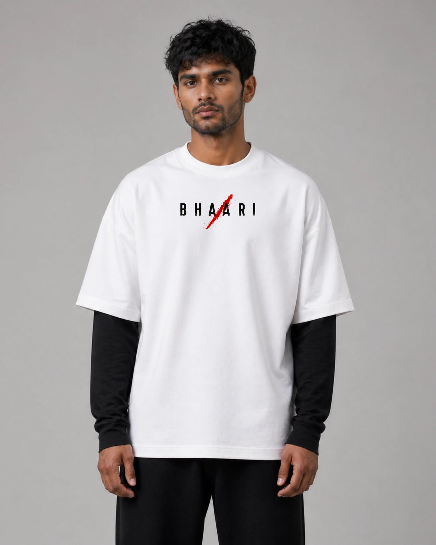 Swarajya Red Moon Warrior T Shirt Oversized | BhaariGear