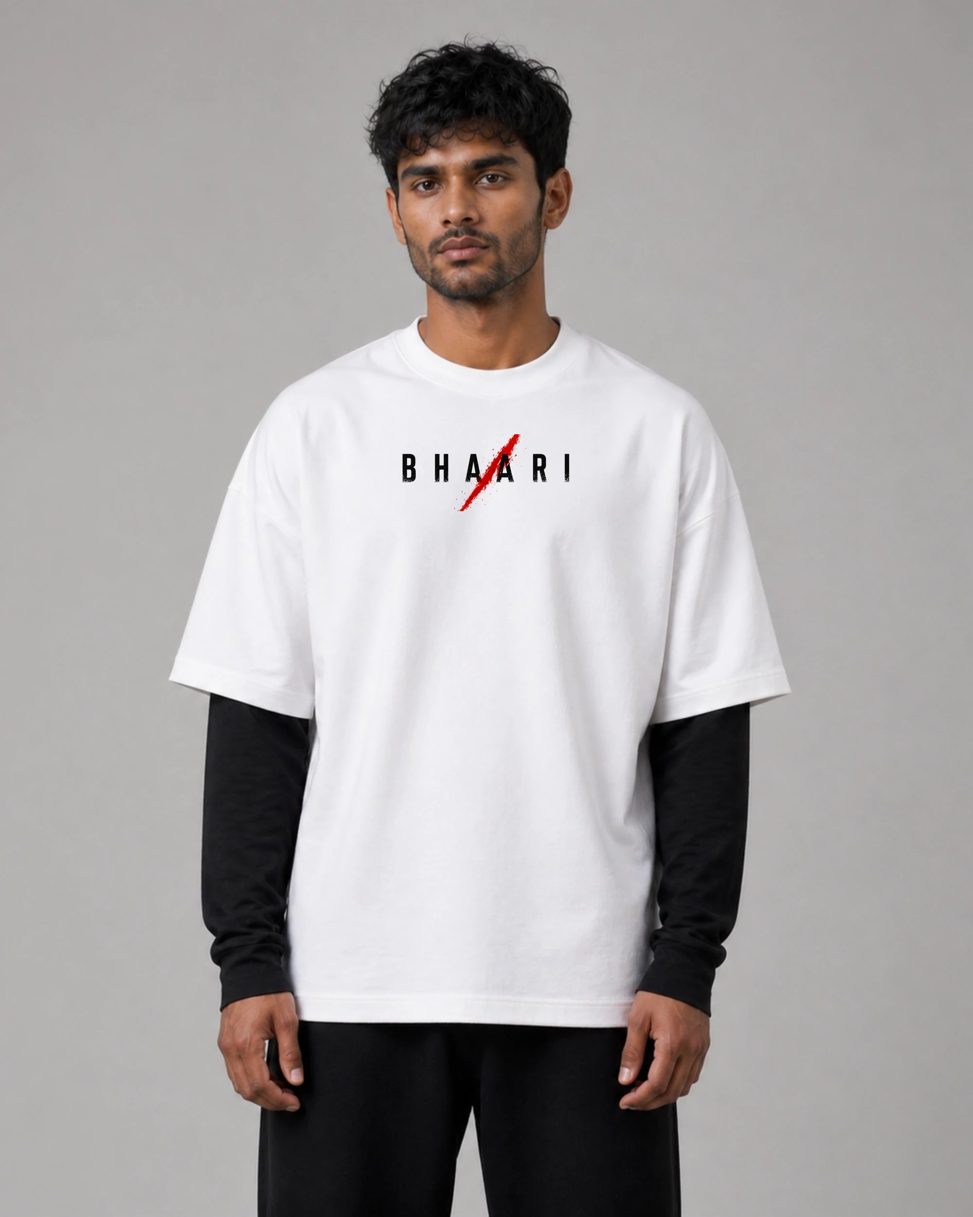 Swarajya Red Moon Warrior T Shirt Oversized | BhaariGear