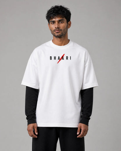Swarajya Red Moon Warrior T Shirt Oversized | BhaariGear