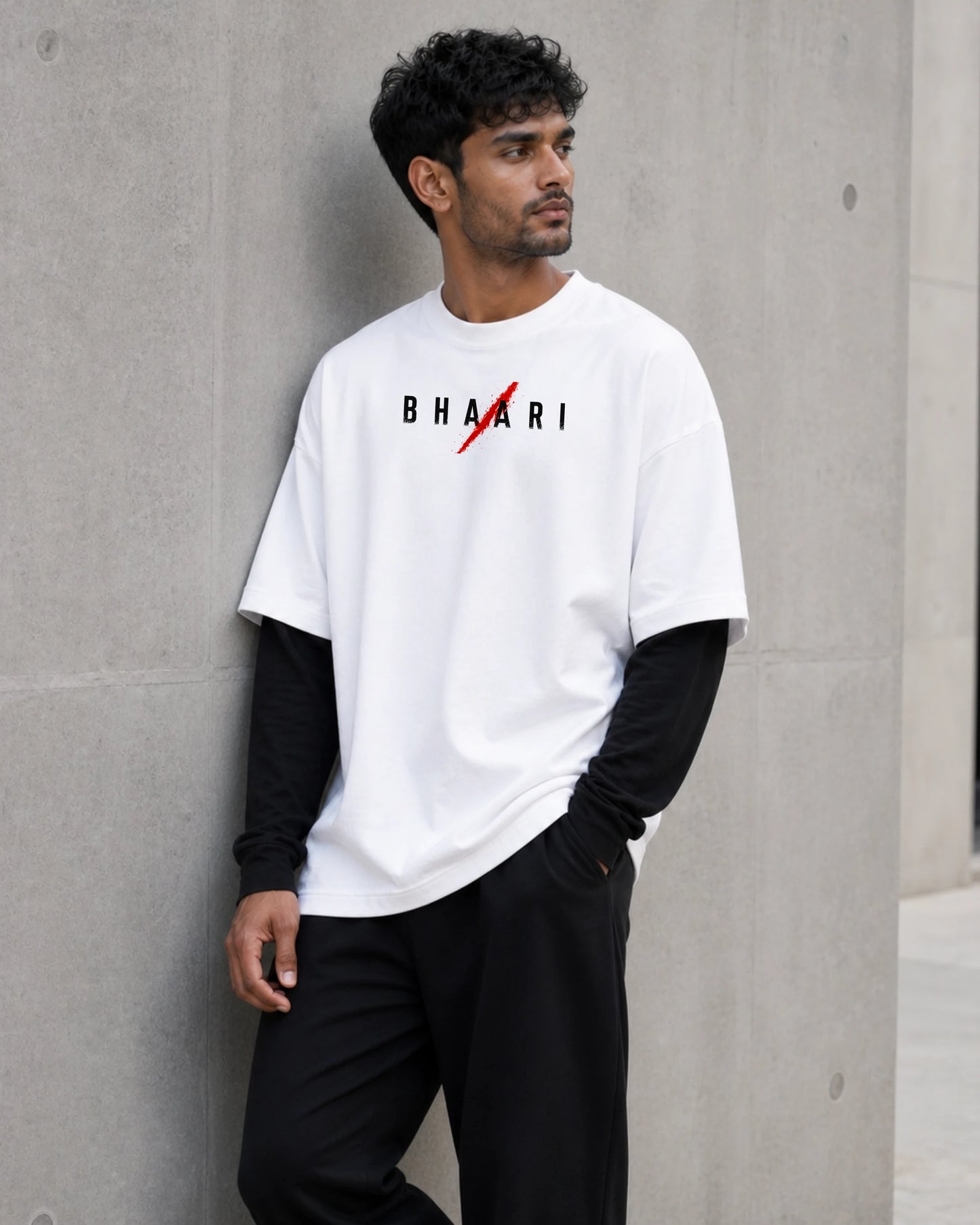 Swarajya Red Moon Warrior T Shirt Oversized | BhaariGear
