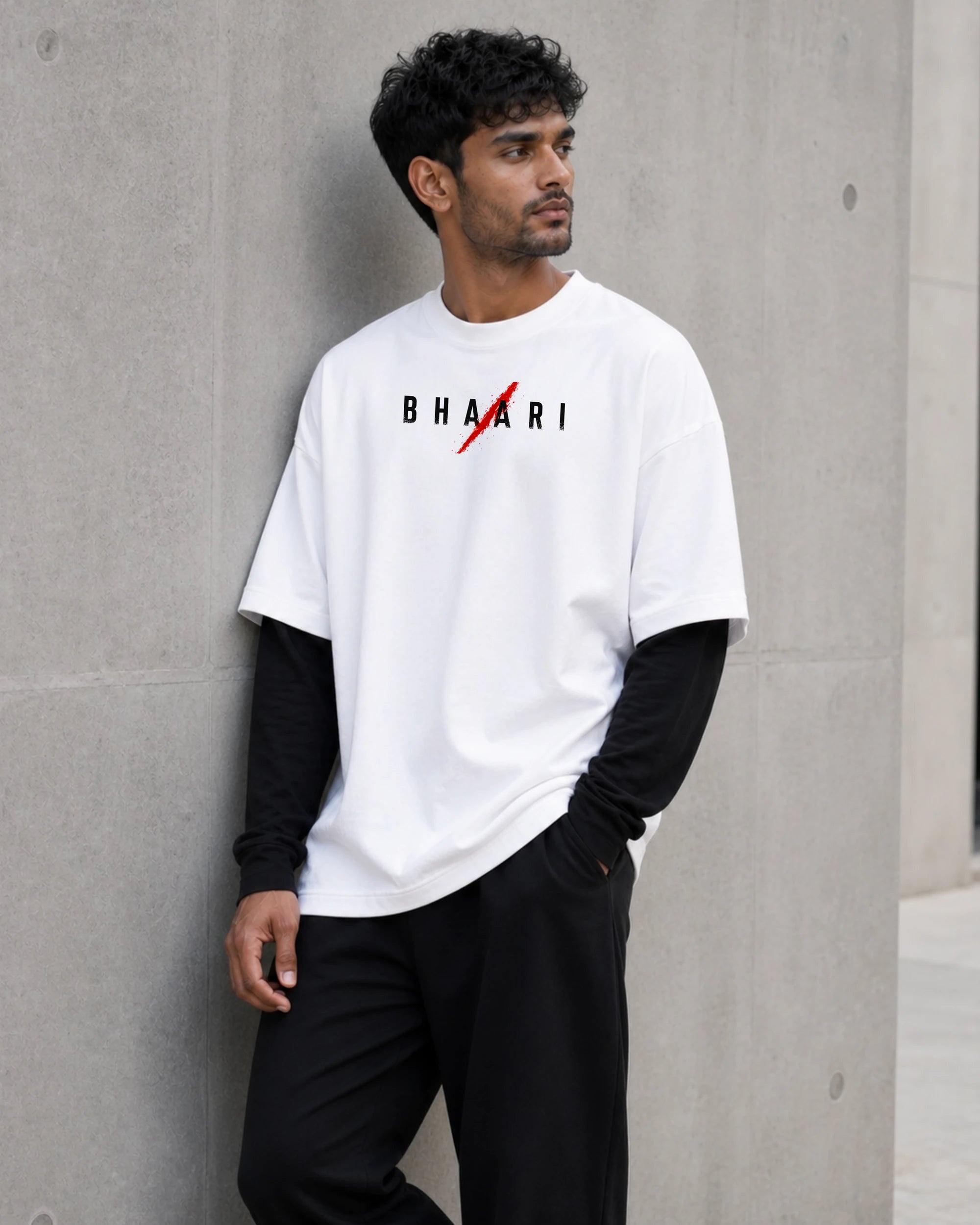 Swarajya Red Moon Warrior T Shirt Oversized | BhaariGear