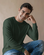 Discipline of a Soldier Rage of a Rebel graphic t shirt showing split design of modern Indian soldier and Maratha warrior with Marathi dog tag colour bottle green_frontview