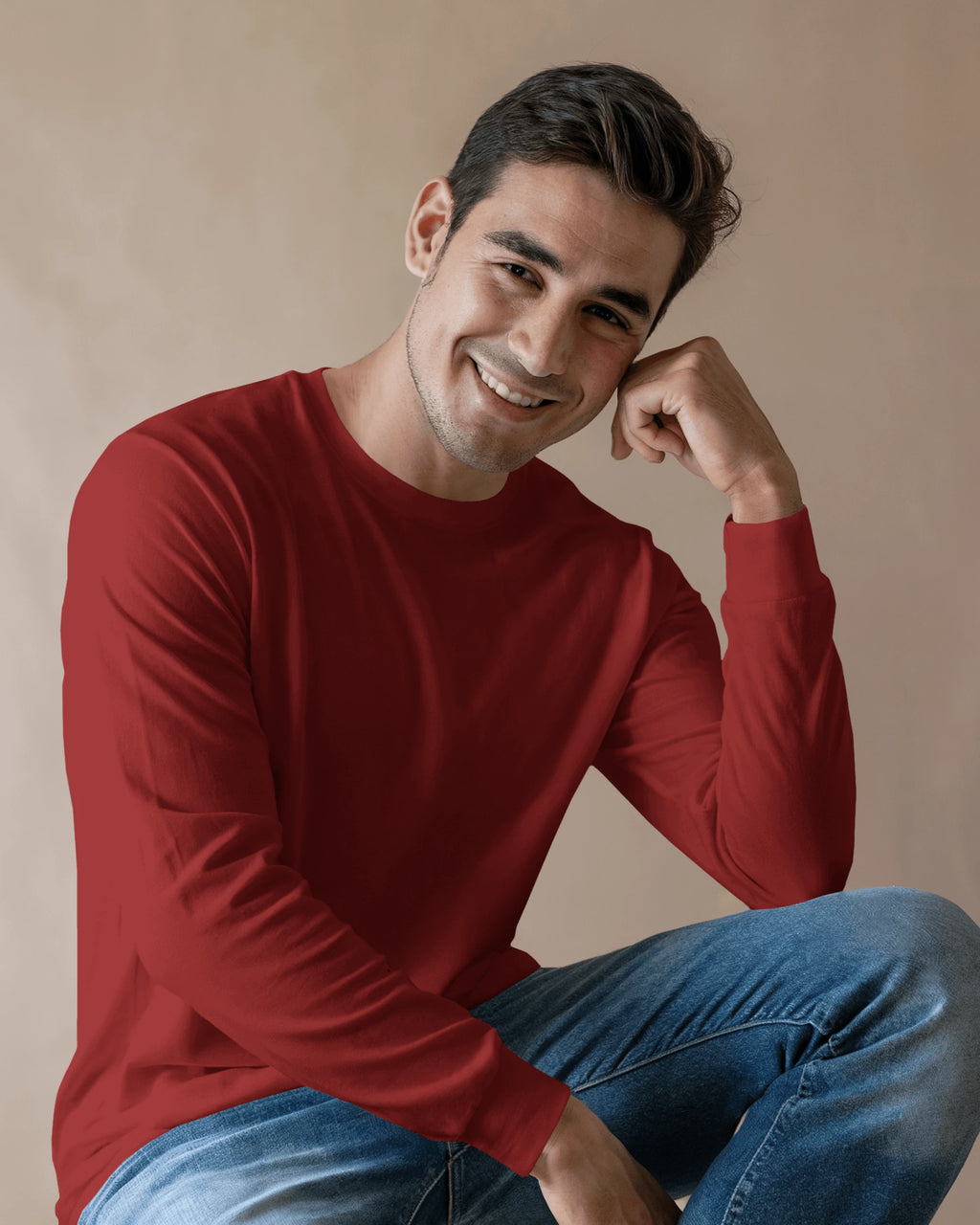 Discipline of a Soldier Rage of a Rebel graphic t shirt showing split design of modern Indian soldier and Maratha warrior with Marathi dog tag colour red_frontview