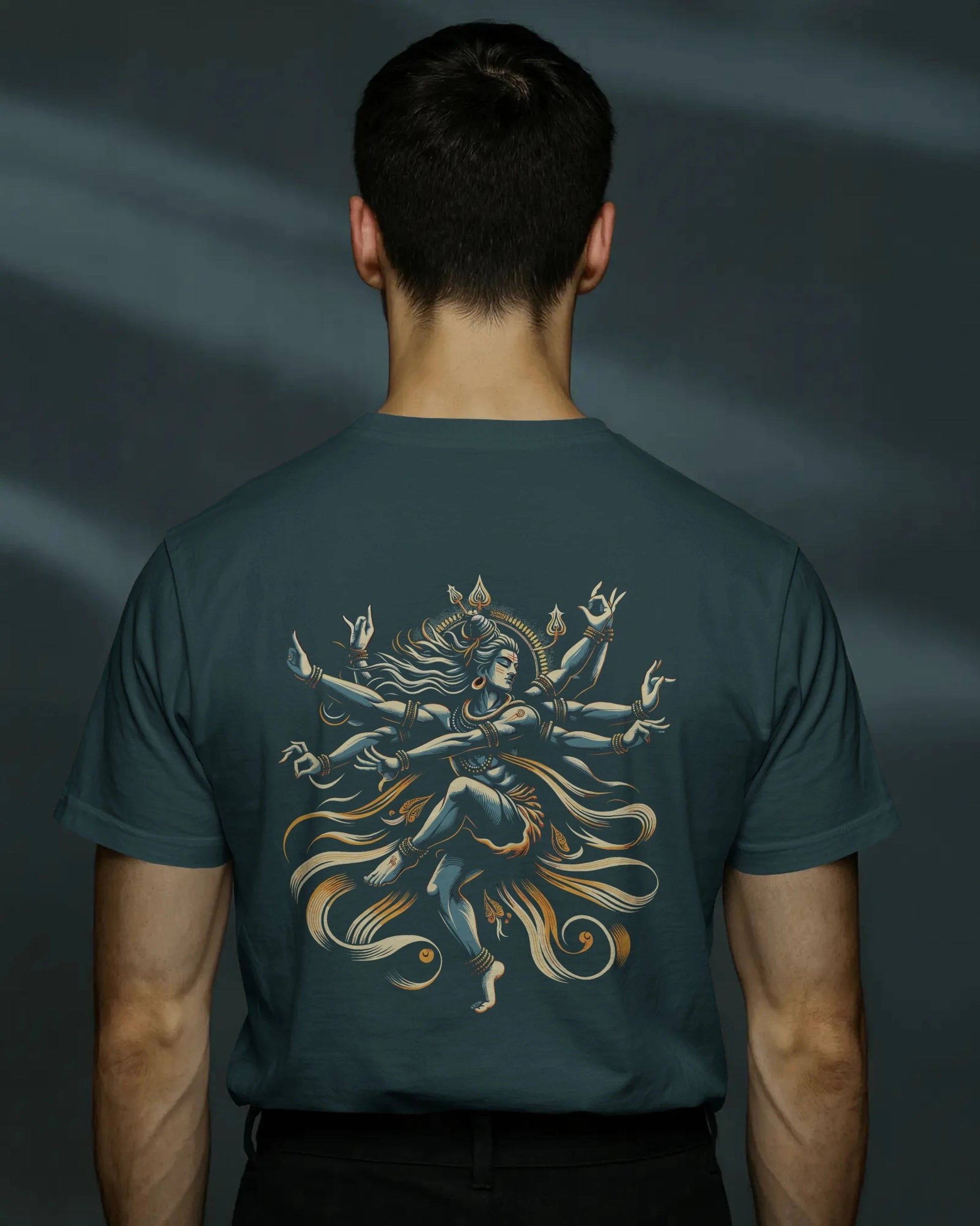 Shiva Dance Pose Streetwear T-Shirt – Nandi Front | BhaariGear® - BhaariGear