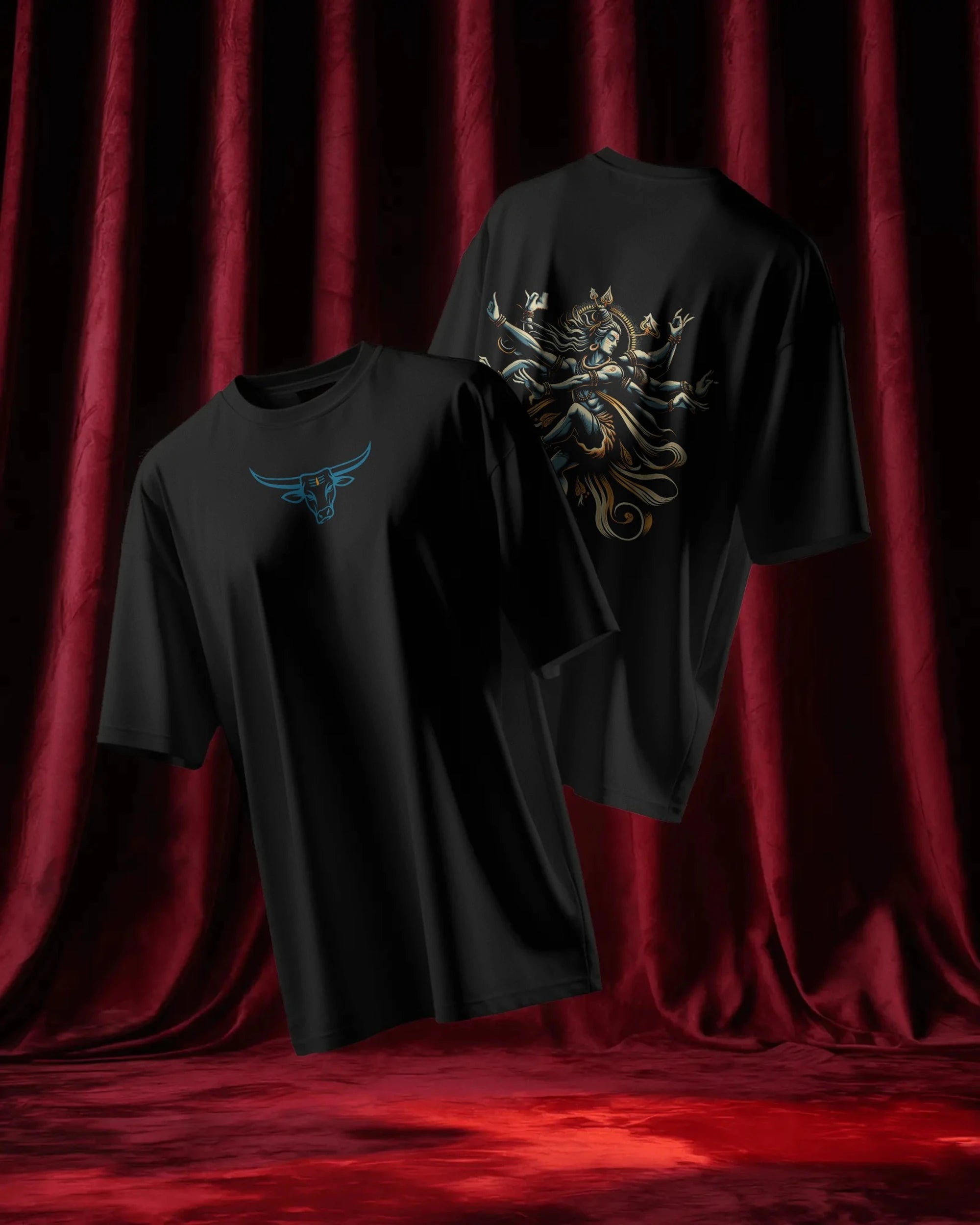 Shiva Dance Pose Streetwear T-Shirt – Nandi Front | BhaariGear® - BhaariGear