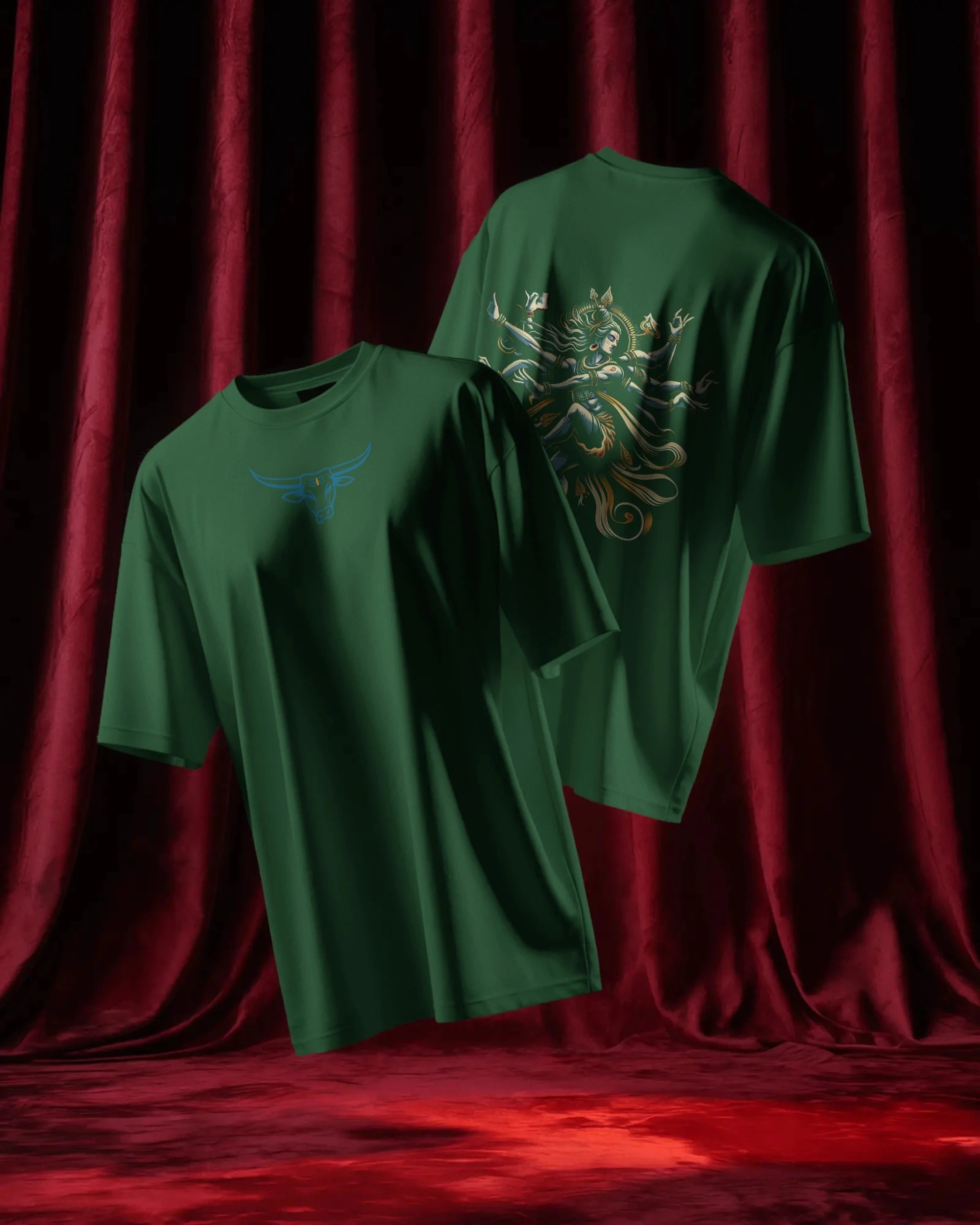 Shiva Dance Pose Streetwear T-Shirt – Nandi Front | BhaariGear® - BhaariGear