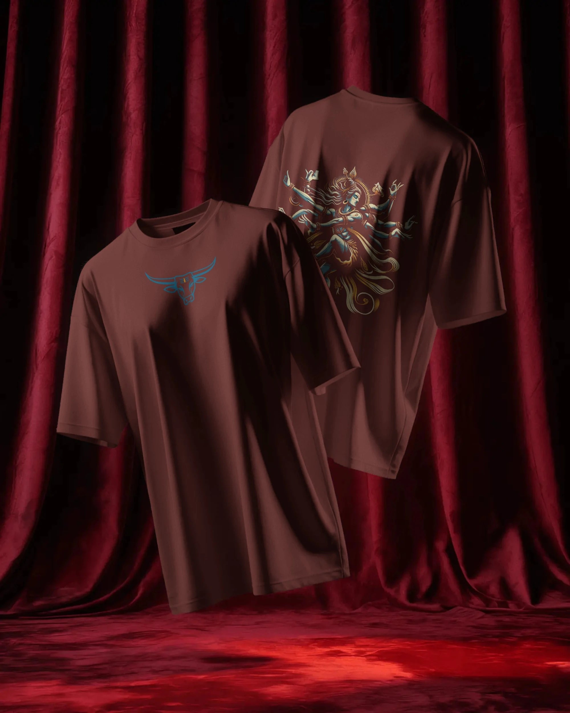 Shiva Dance Pose Streetwear T-Shirt – Nandi Front | BhaariGear® - BhaariGear