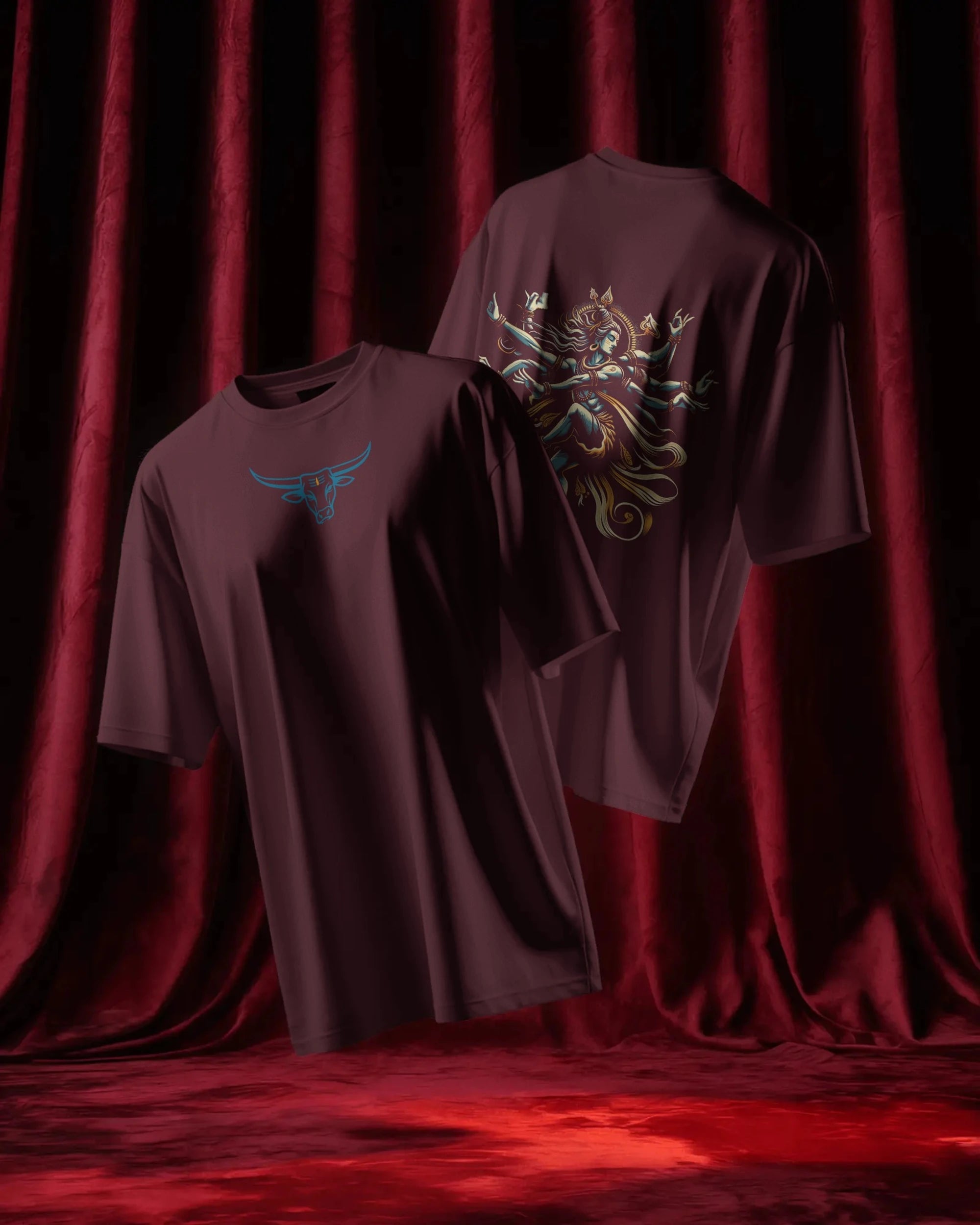 Shiva Dance Pose Streetwear T-Shirt – Nandi Front | BhaariGear® - BhaariGear