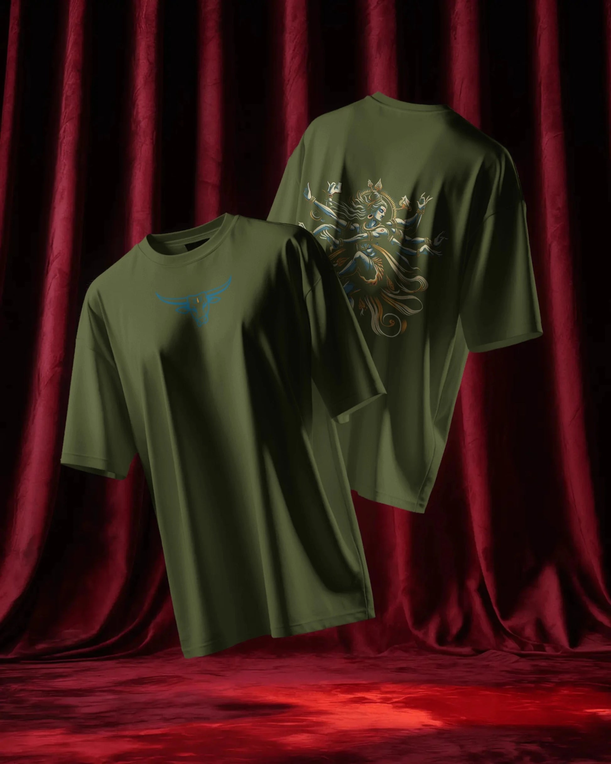 Shiva Dance Pose Streetwear T-Shirt – Nandi Front | BhaariGear® - BhaariGear
