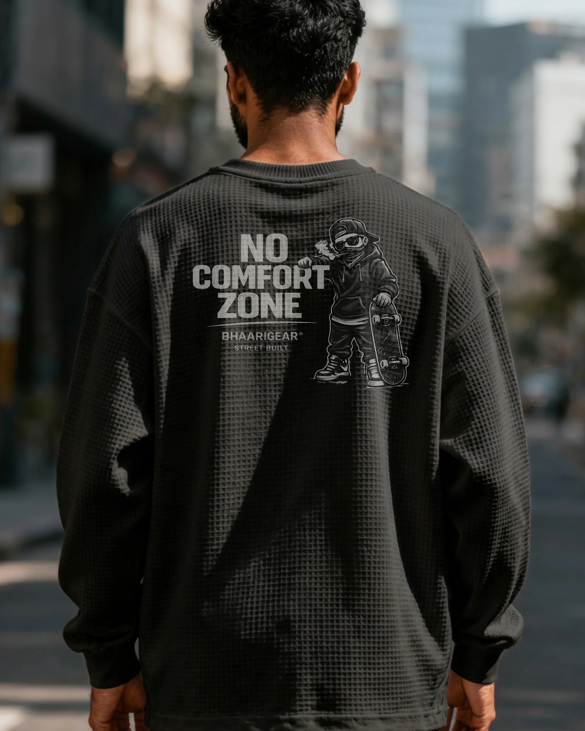 No Comfort Zone Waffle Knit Oversized T Shirt – BhaariGear®