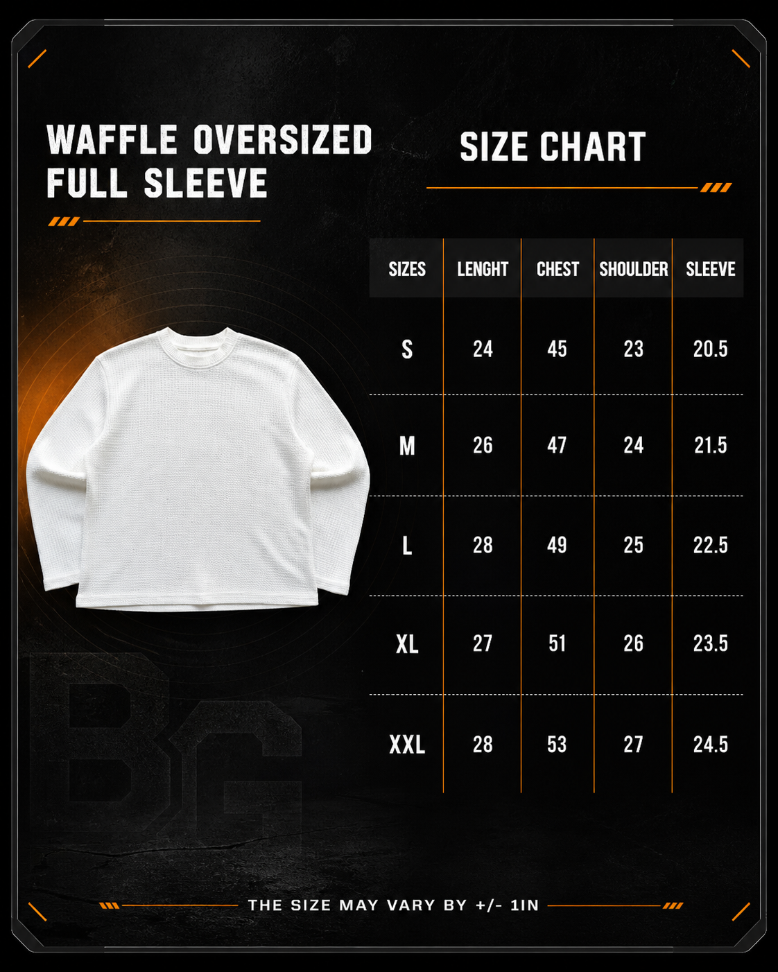 Built Different Waffle Knit Oversized Full Sleeve T Shirt – BhaariGear®